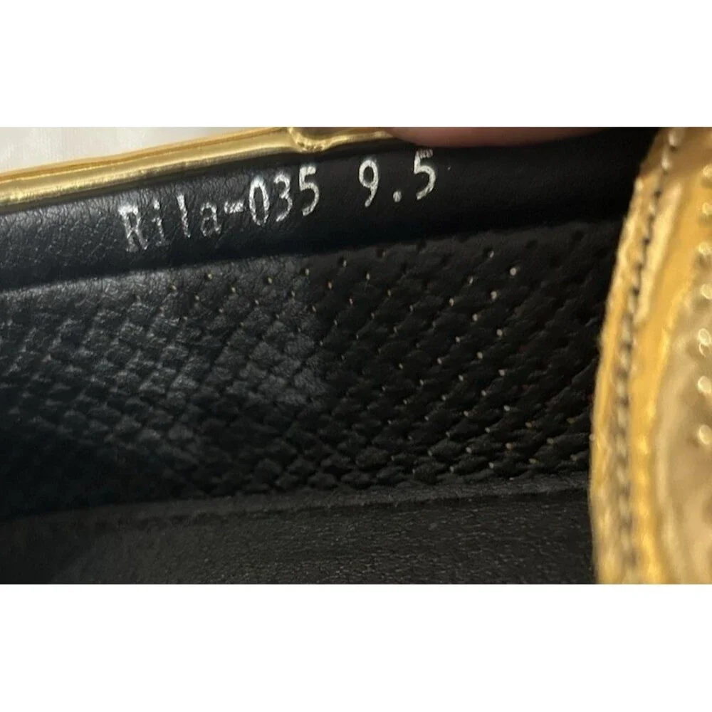 Amali Rila Mens Gold Horsebit Moccasin Loafers Driving Casual Dress Shoes  9.5